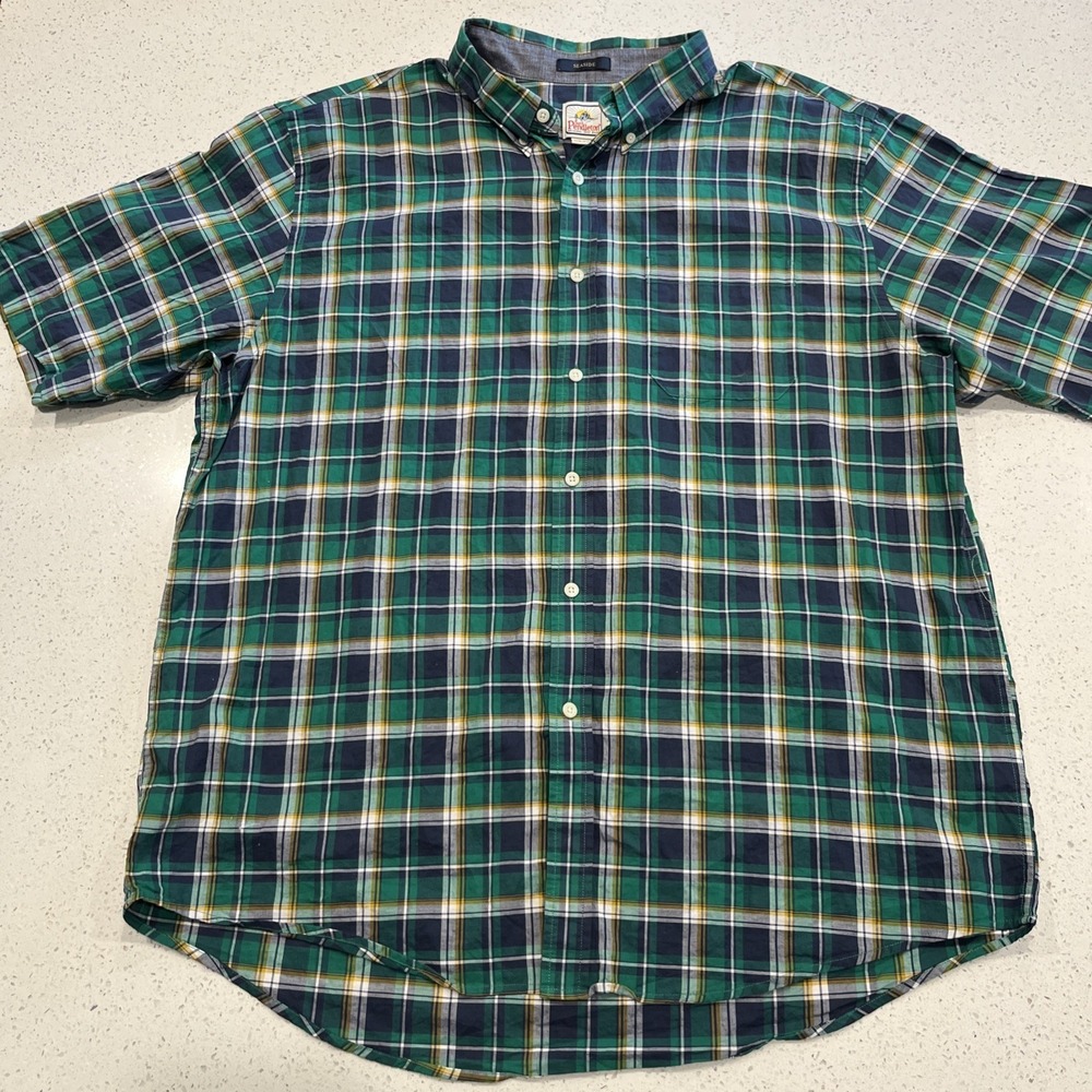 Pendleton Surf Seaside Size XXL Green Plaid Shirt.  100% Cotton Beach